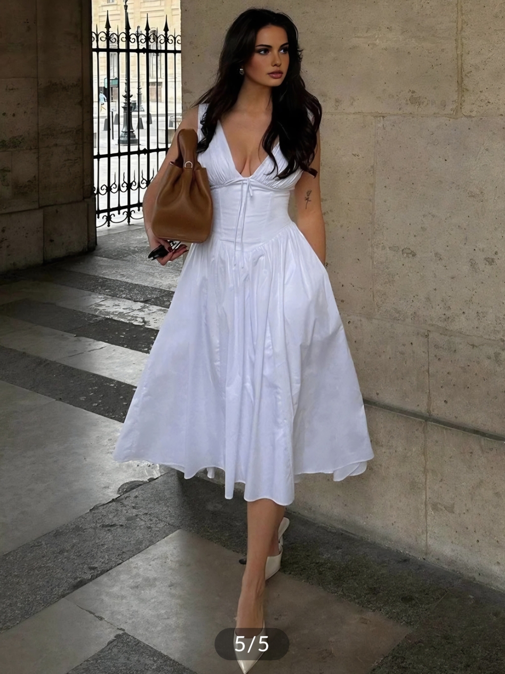 100% Cotton Plain Sleeveless Midi Dress
